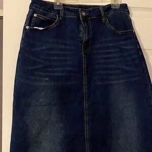 Dark Blue Denim Skirt